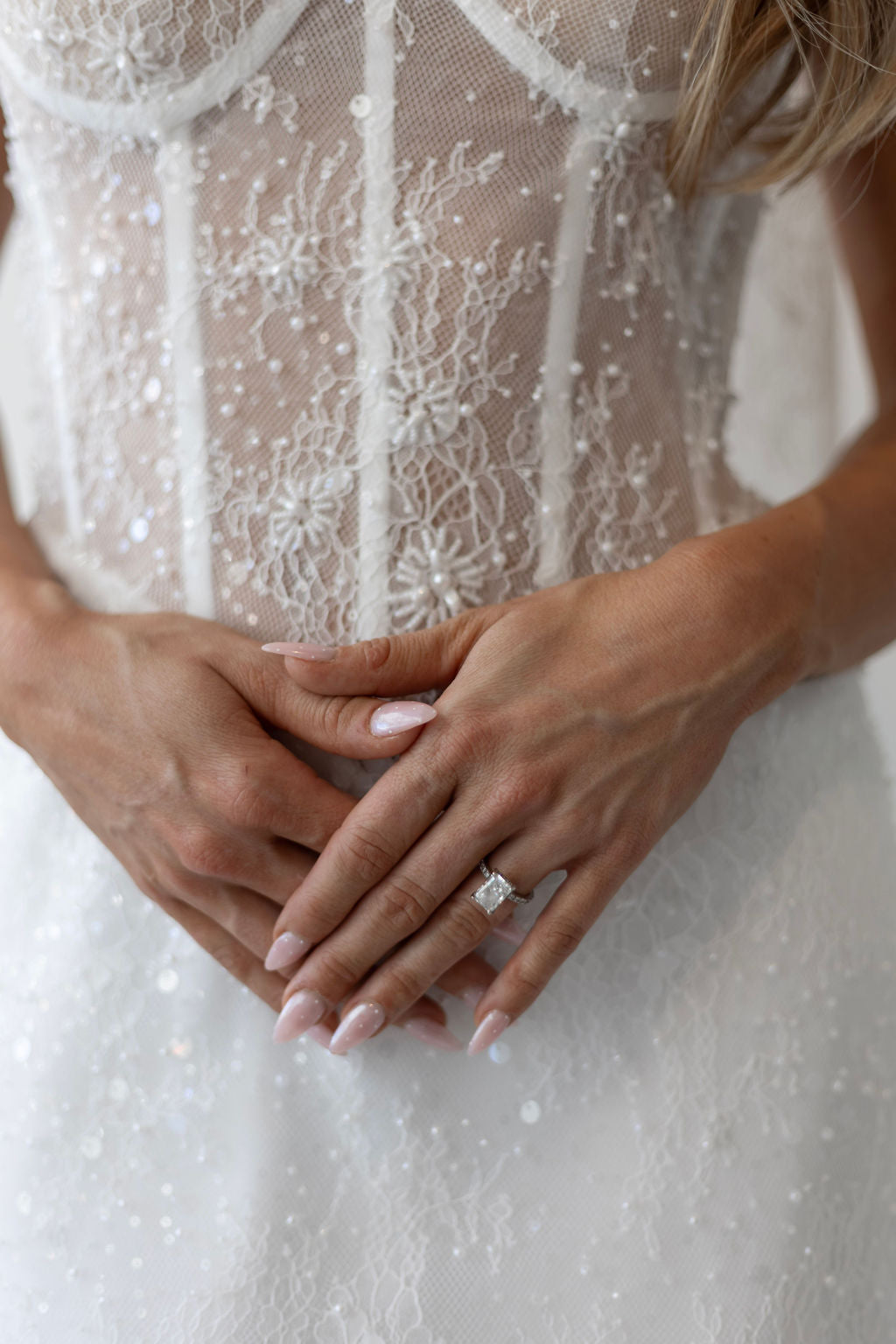 Kendall bridal mini dress full look