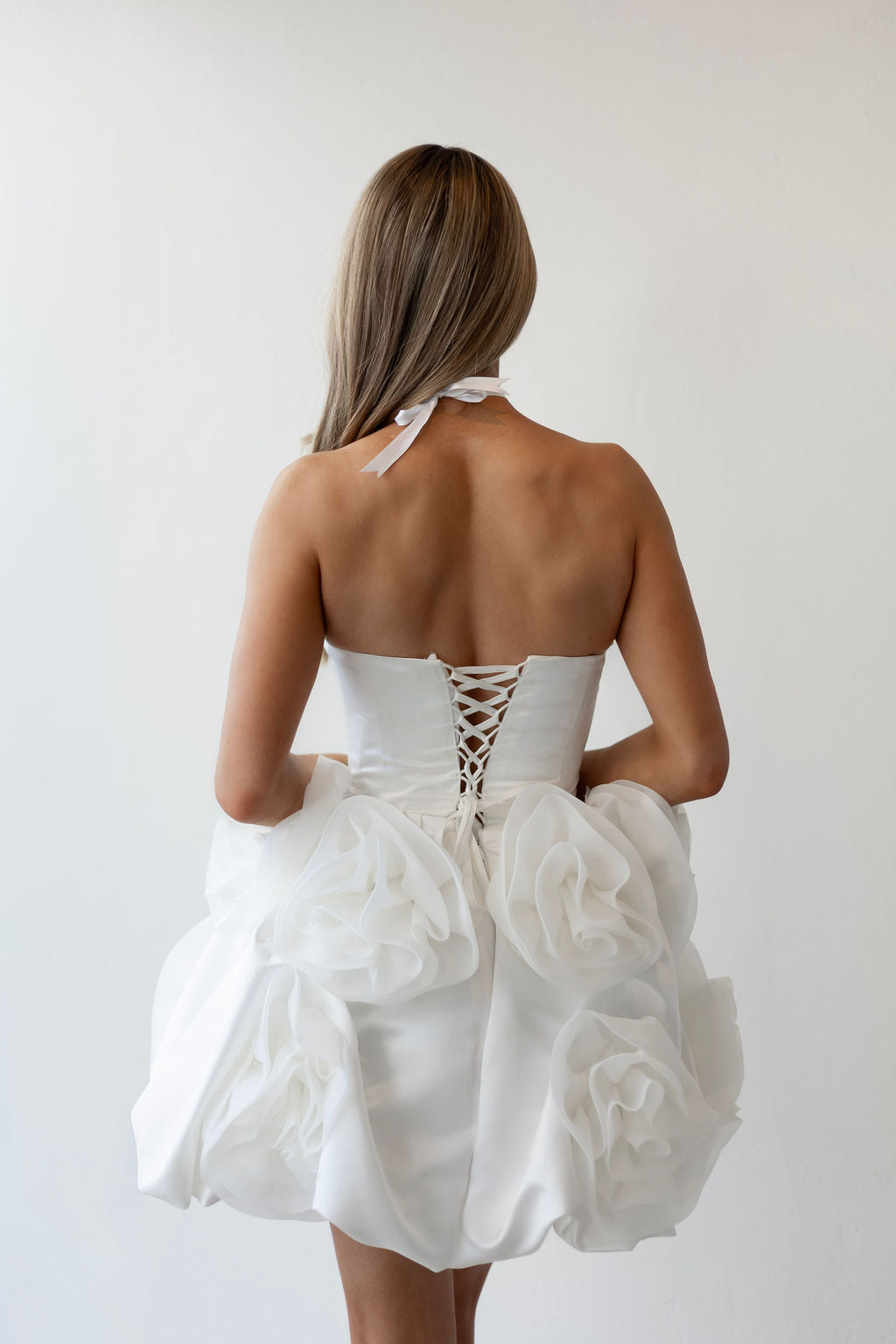 Florentina bridal mini dress back detail