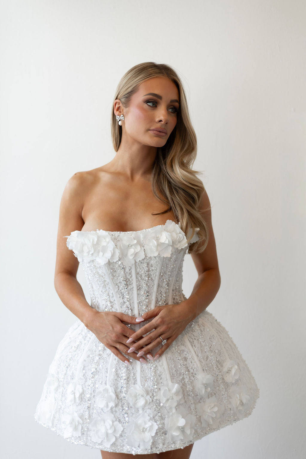 Essence pearl bridal mini dress Scottsdale