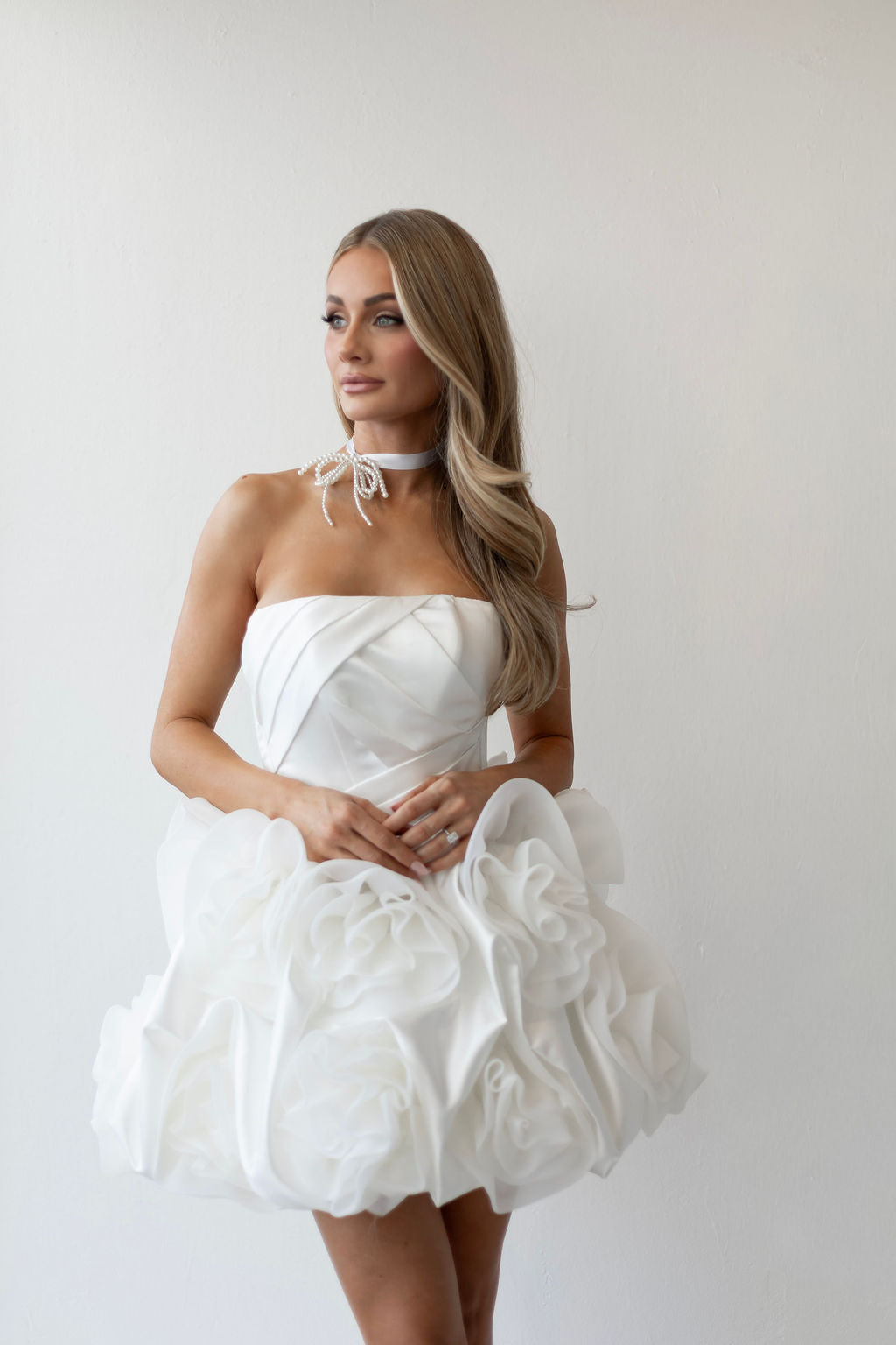 Florentina bridal mini dress seated view